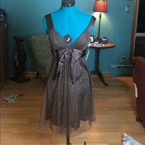 Brown Tulle overlay Dress